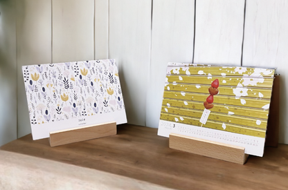 桌曆卡＋木頭底座